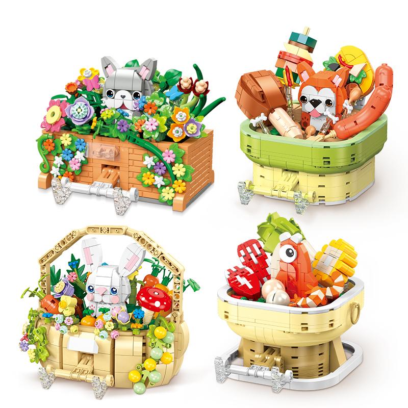 KNEW BUILT Carrot Potato DIY Potted Plant Model Building Block Toys-Great for Early LearningDesk & Home DecorFestival Present