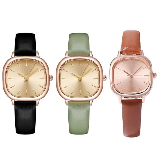 Student Uhr Quadratisches Zifferblatt Kunstleder Armband Quarzwerk Elegante Frauen Damen Armbanduhr Modeschmuck Geburtstagsgeschenk