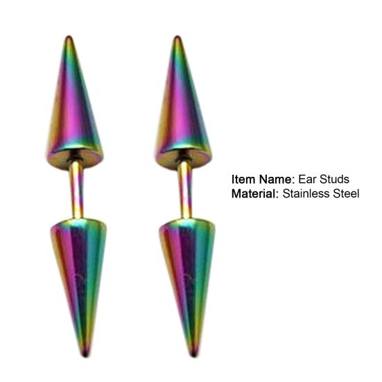 1 Pair Stud Earring Fine Workmanship Women Accessories Portable Unisex Double Rivet Spike Earrings for Pub
