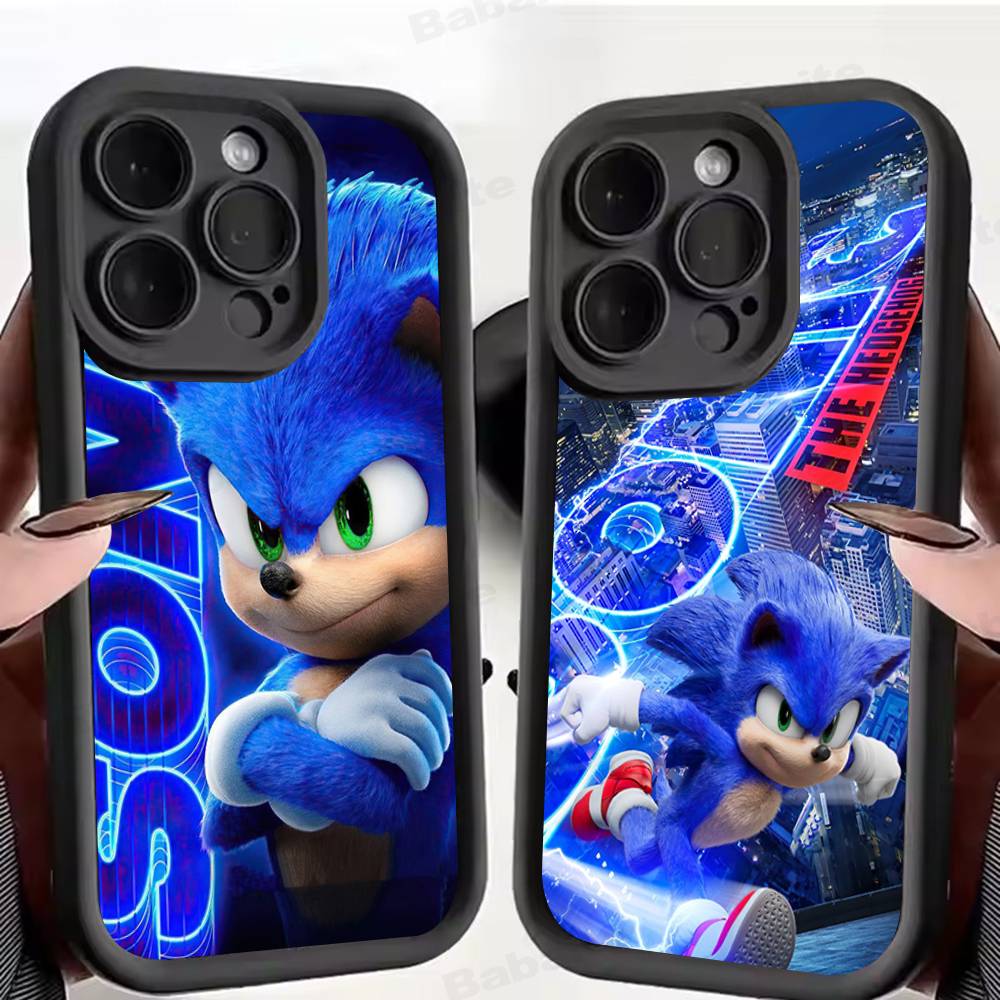 Game S-Sonic Classic Movie For IPhone 17 Pro Max 16 15 14 13 12 11 Plus Black Soft Phone Cover