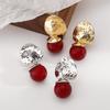 Women Geometric Statement Earrings Irregular Red Beads Ethnic Vintage  for Gift Casual Party Dress AccessoryHot Sale