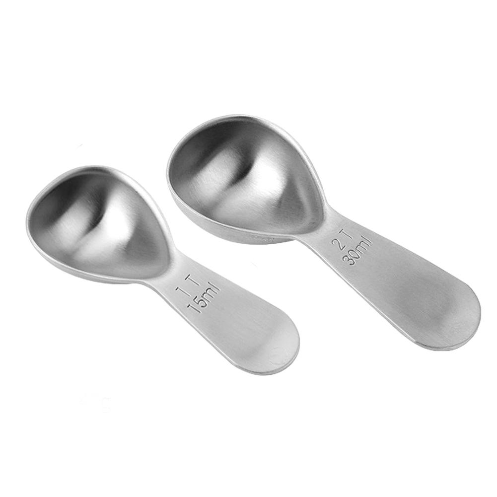 

Stainless Steel Coffee Spoon With Polished Edges Ergonomic Handle Space-saving 15ml/30ml Accurate Measurement Tools For Coffee
