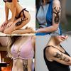 3pcs Temporary Tattoo Black And Grey Realism Horseshoe Desert Landscape Saddle For Men Adults Women