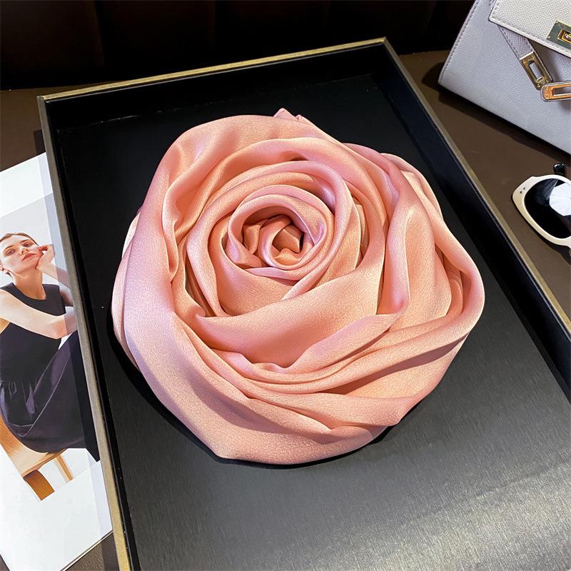 Women's Versatile Long Silk-Like Scarf: Spring Summer Solid Color Neck Tie Accessory
