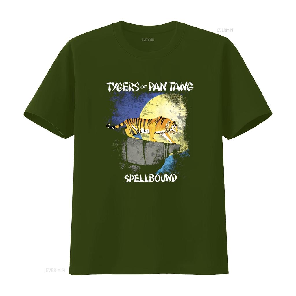 Tygers Of Pan Tang Spellbound T Shirt Official Mens with Tiger Design Under Moonlight vintage Washed homme Stylish Casual