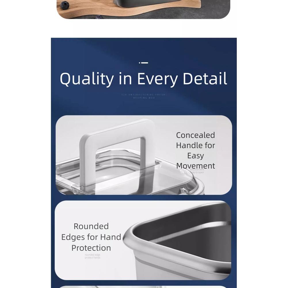 

2200ml Stainless Steel Food Storage Container with Leak Proof Lid Portable and for Outdoor Travel Freezing and Cooking CHINA