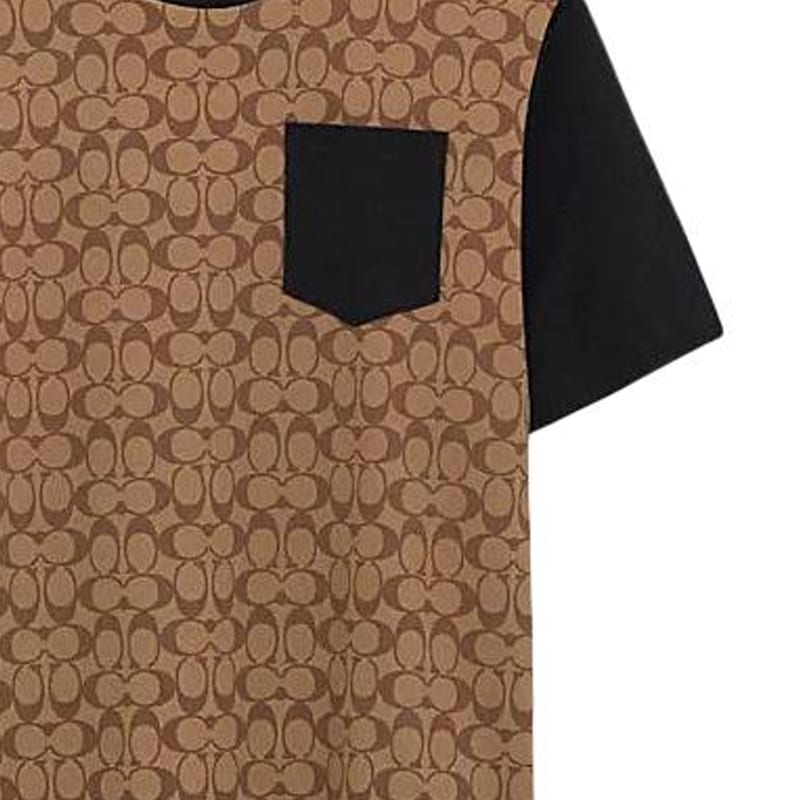 Coach T Shirts Men's Khaki Crew Neck Moderate CO789-OFZ