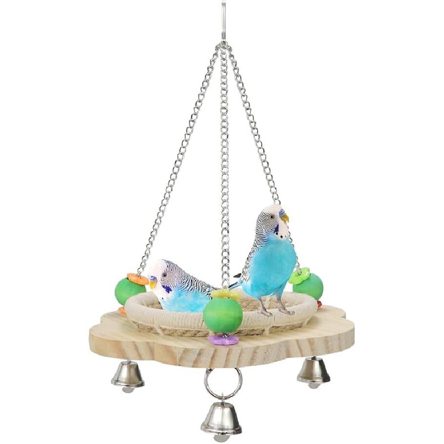 Wontee Bird Nest Parrot Breeding Nest Bed Bird Hanging Swing for Budgies Parakeets Conures Cockatiels Caique Senegal Parrot (Hemp Rope) Hemp Rope
