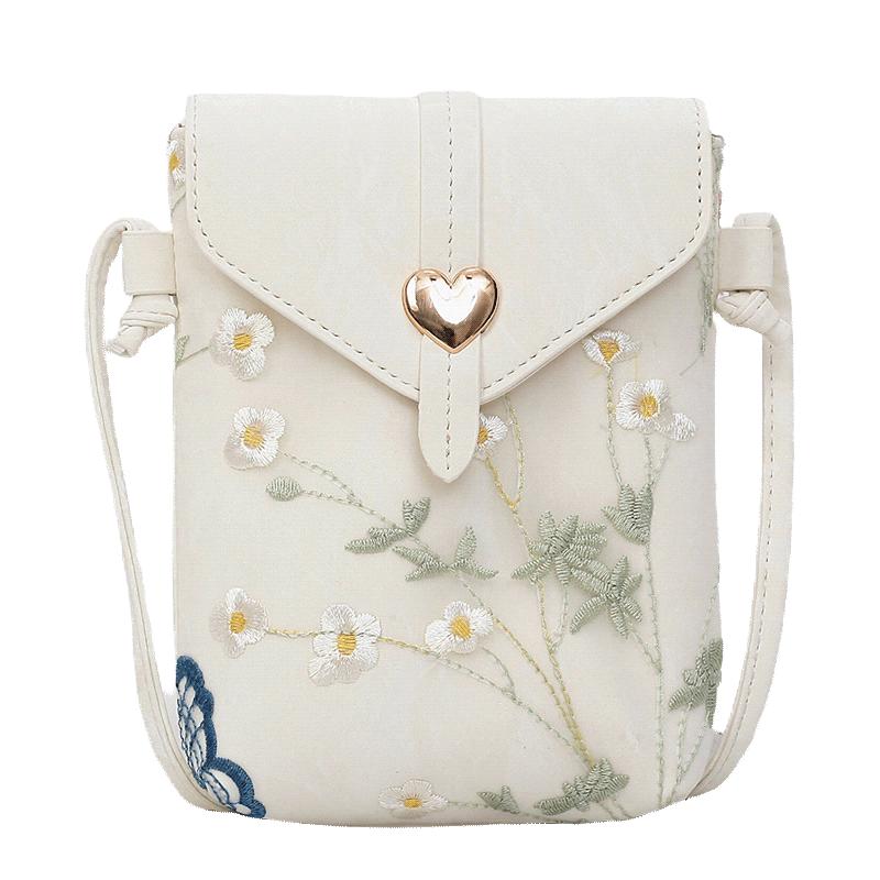 

Pu Hasp Embroidery Top-Handle Bags Solid Colors Natial Style Ladies Bags Sale 2026 Fashi New Versatile Handbag білий