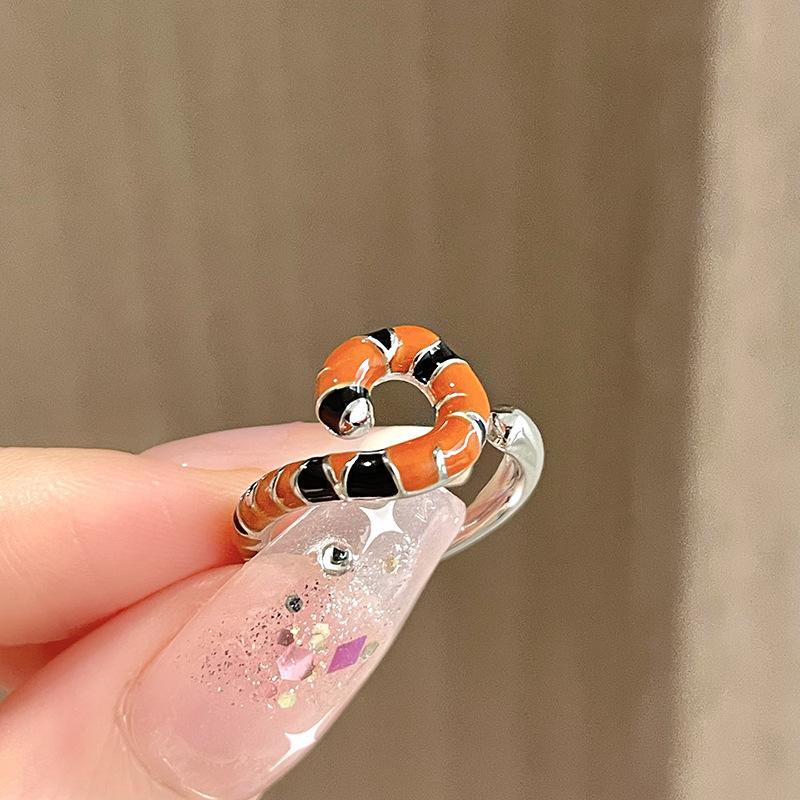 Cute Cartoon Tiger Animal Shape Ring Personality High Sense Ring Niche Design Cold Wind Index Finger Ring Female