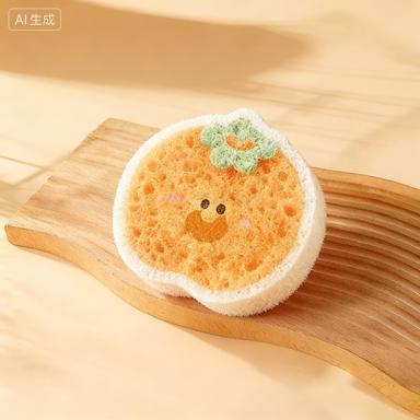 Fruit compressed wood pulp cotton dishwashing detergent, household kitchen supplies, brush bowls, sponge dishwashing cloth