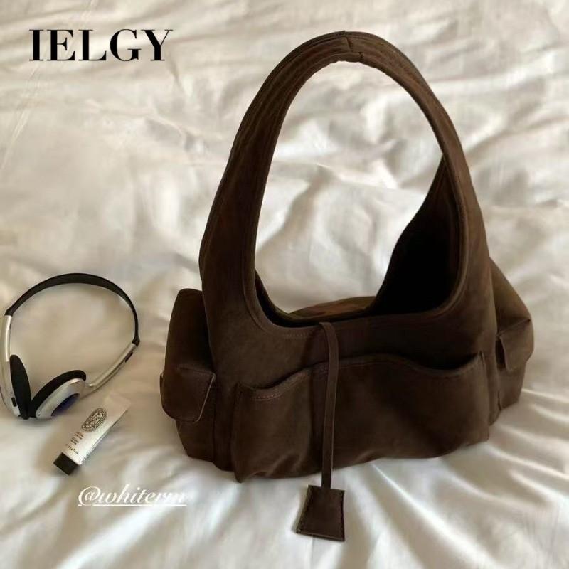 IELGY Ladies Handbag Suede Large Capacity Commuter Shoulder Bag