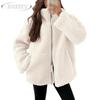 JPNTKY Women's Vintage Casual Solid Color Print Autumn Winter Long Sleeve Jackets & Coats