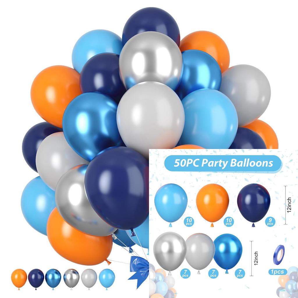 12inch-50pcs blue, pink, and green balloon set, suitable for weddings, birthdays, parties, bridal showers decoration balloons