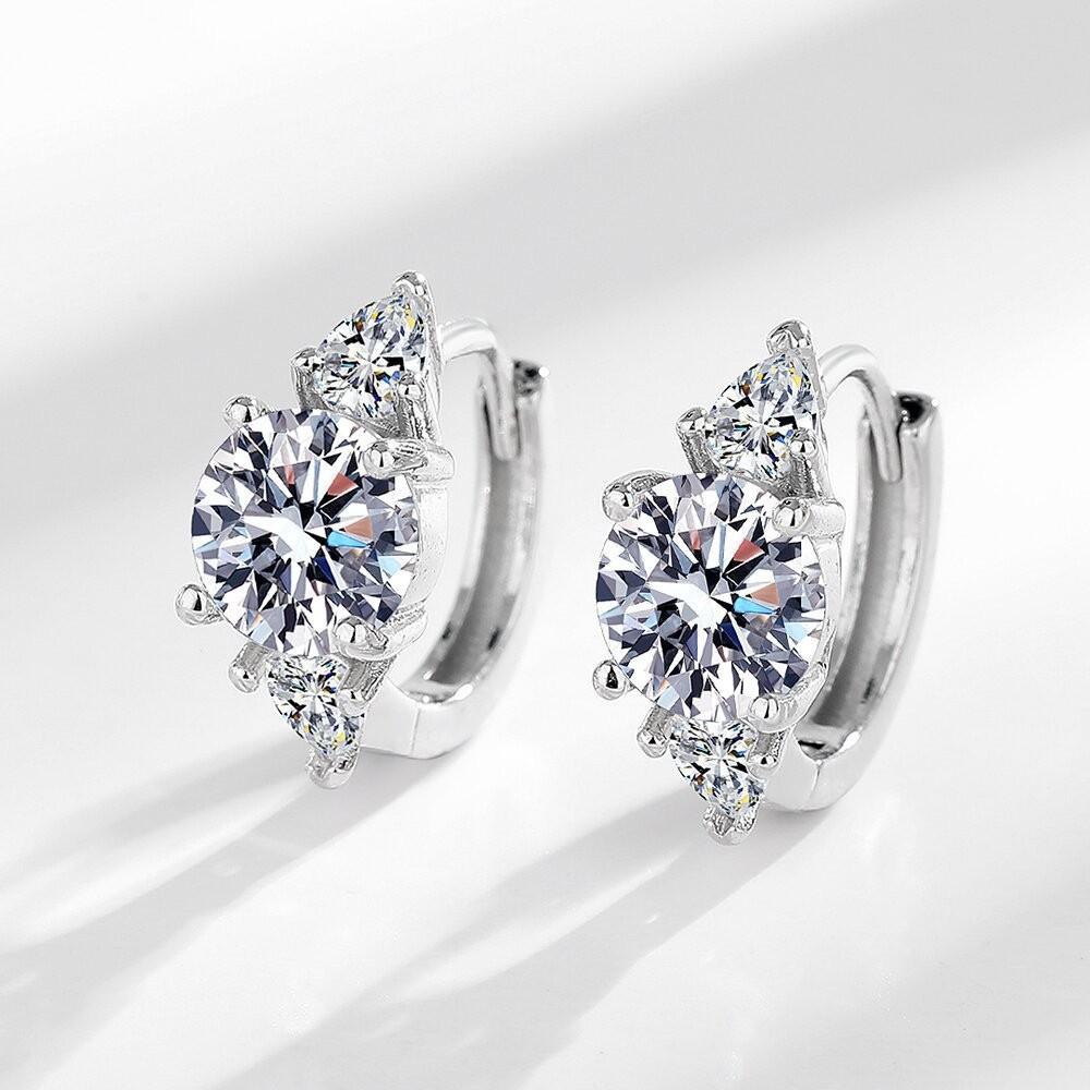 

Light Luxury Trendy Zircon Fashionable Simple for Women Earrings білий