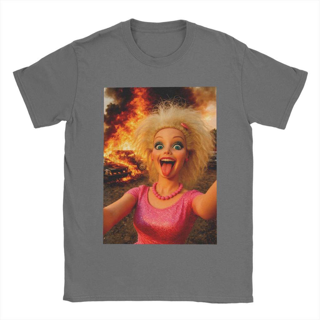Doll Face Meme Expression Crazy Doll Hilarious Meme Unisex T Shirt Tee Shirt Short Sleeve Round Neck TShirts Pure Cotton Clothes