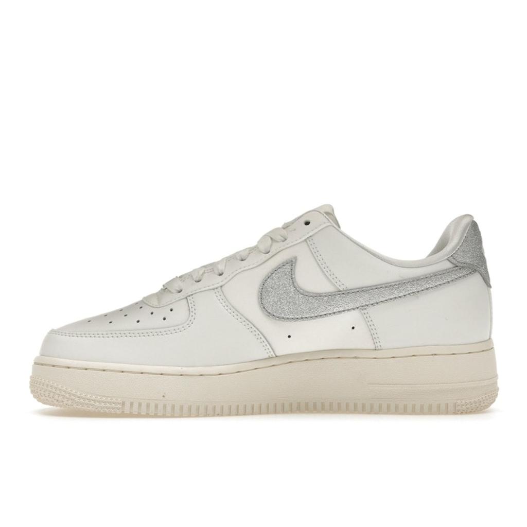 Nike Air Force 1 07 Essential Silver Swoosh Women Sneakers White Summit-White Metallic-Silver DQ7569-100