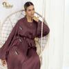 Loriya Dubai Spring/Summer Banquet Dress: Solid Embroidered Cardigan Robe LR583