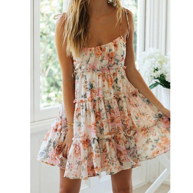 

Милое платье с цветочным принтом в горошек, женское платье без рукавов, платье-камисоль для праздника 2023 года, летнее сексуальное короткое мини-платье Vestidos 26210 XXL морская черепаха