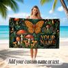 Mushroom Forest Theme Soft Beach Towel Personalized Custom Name Text Towel Portable for Beach Pool Travel