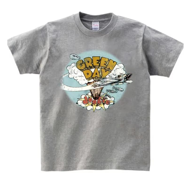 

Дитяча літня футболка Футболка для хлопчиків та дівчаток Модна дитяча підліткова футболка GREEN DAY Музична рок-футболка 4XL