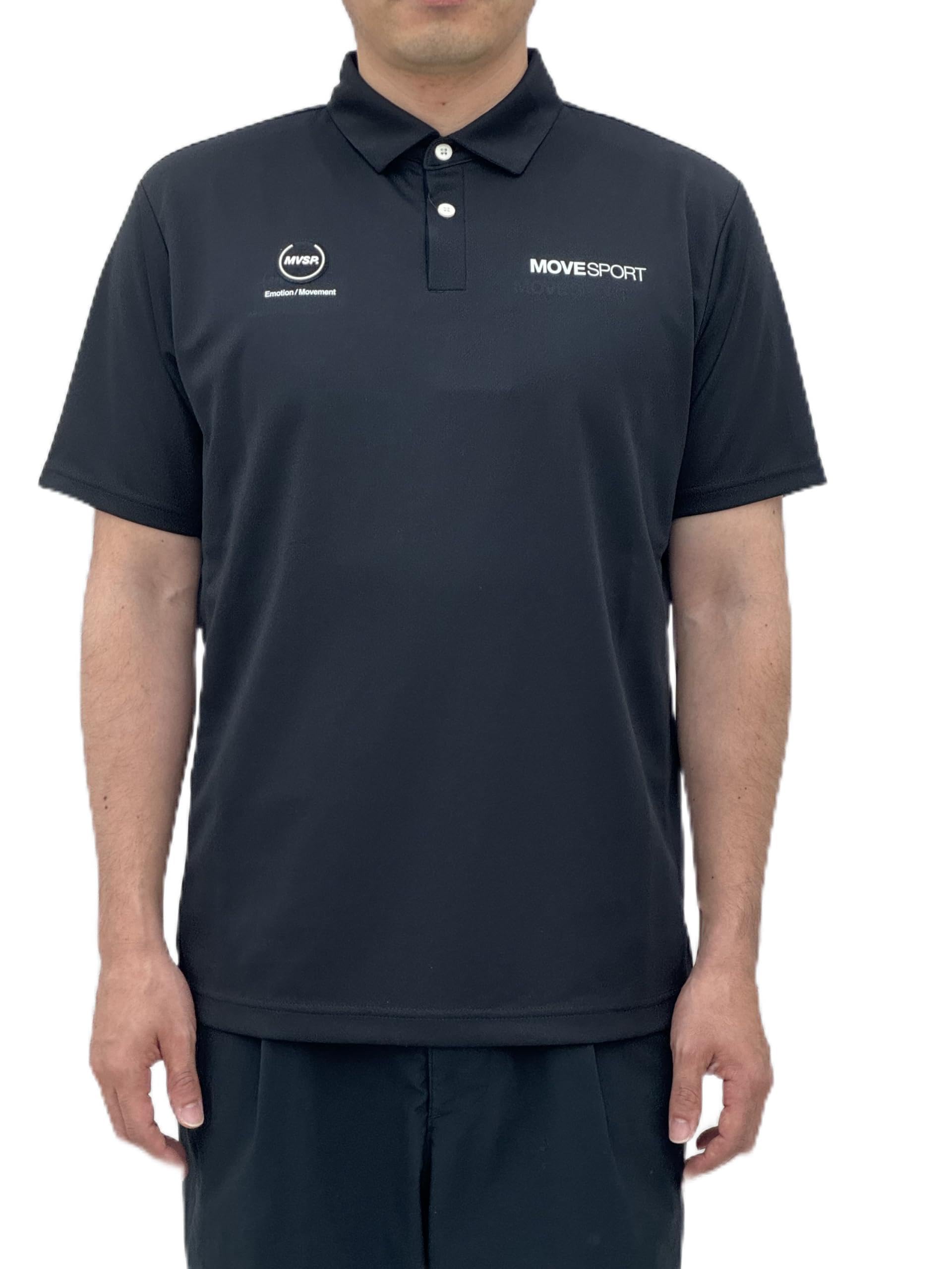 

Short Sleeve Polo Shirt Descente Short Sleeve Sweat Absorbent Quick Drying Stretch Training BK00 L [Move Sports] [Amazon Exclusive] Men s