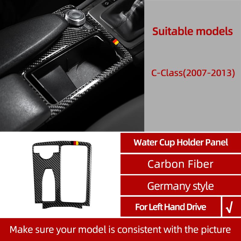 BETTERHUMZ For Mercedes Benz W204 C Class Accessories Carbon Fiber Central Control Gear Shifter Panel Trim Sticker Car Interior