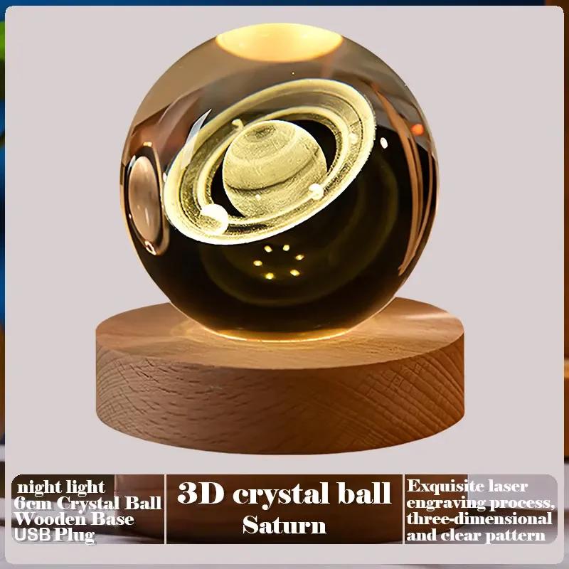 Dárek na Valentýna 2025 3D Růže Křišťálová koule Laserové gravírování Domácí ozdoba Řemesla Stolní dekorace Narozeninový Dárek ke Dni matek