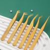 5/6PCS Portable Eyelash Extension Tweezers Set Professional Lash Tweezers Kit with Pouch for Beginners & Lash Artists