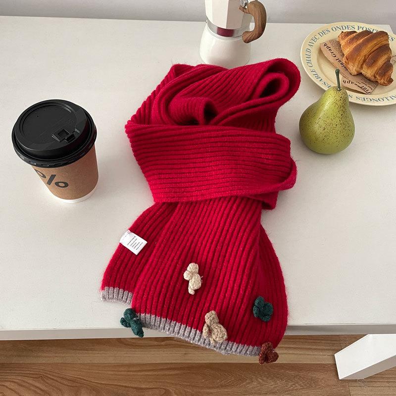 Christmas Series New Red Atmosphere Scarf Collection Women's Winter Wind Advanced Autumn and Winter Warm Scarf