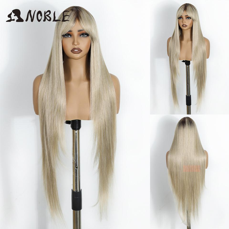 

Noble Pink Wig With bangs Synthetic Wig With Bangs Long Straight Ombre Wig Colored Wig Wig For Women Cosplay Wig For Black Women (as the picture,36inches)