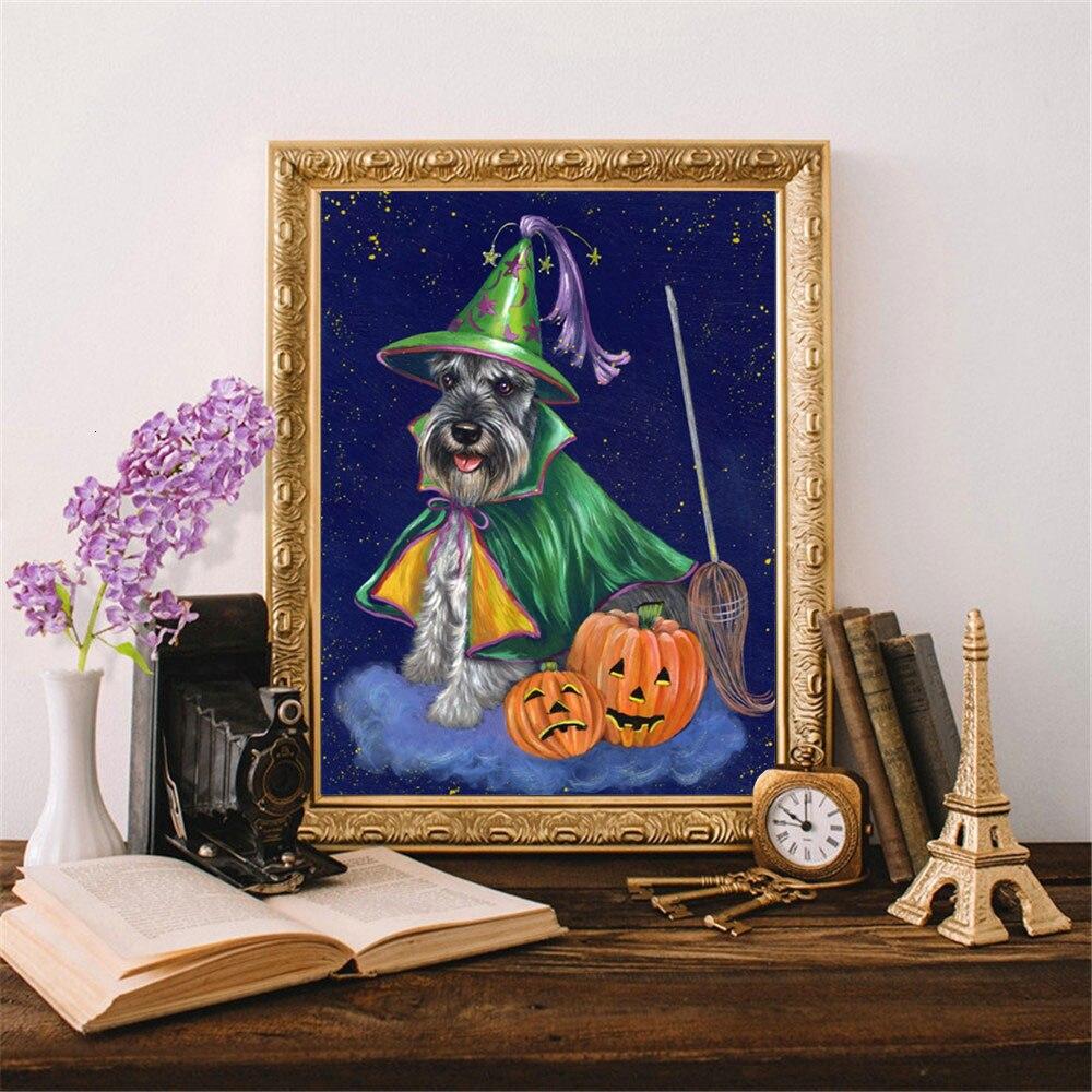 5D DIY Diamond Painting Animal Full Square Diamond Embroidery Dog Kit Handicraft Halloween Decorations For Home