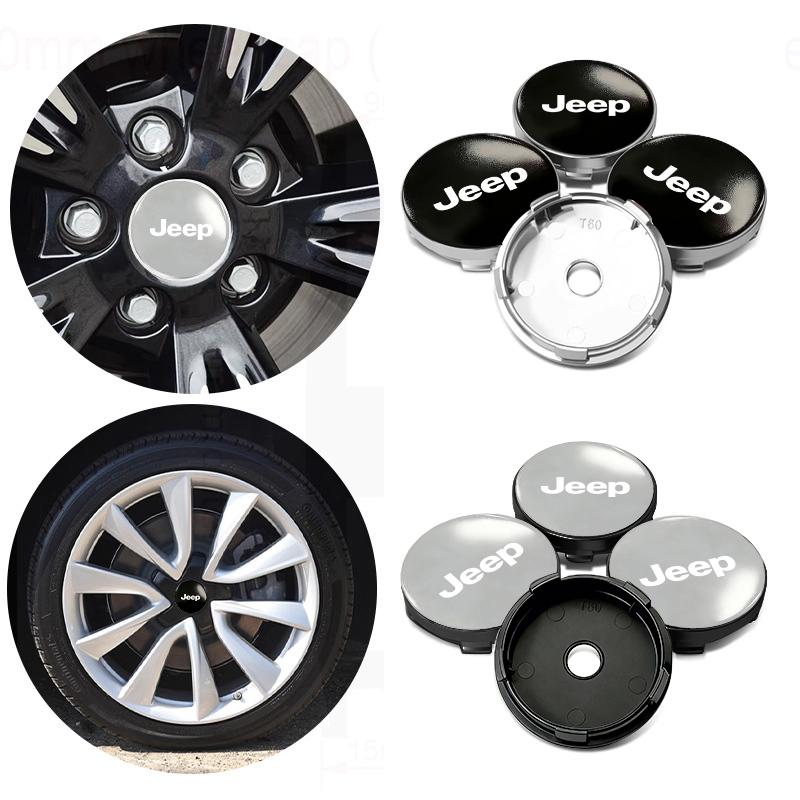 For Jeep 4pcs Car Wheel Hub Protective Cover Universal Anti-Dust Center Cap Cherokee Wrangler JK Gladiator Compass Renegade AKO1