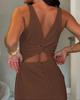 Solid Color Sleeveless Open Back Bodycon Dress for Women