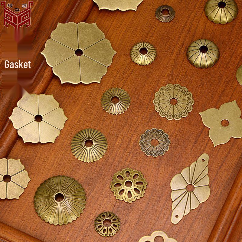 Rondelle Plate en Laiton Vintage avec Poignée Irrégulière et Plaque de Base pour Décoration de Meubles Classiques