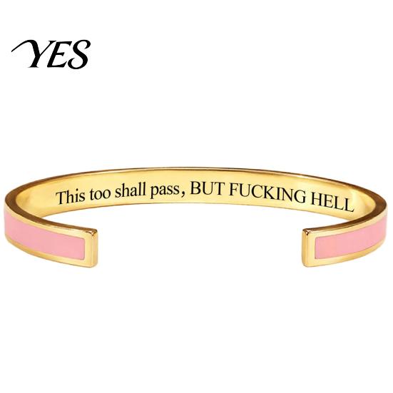 Bracciale Semplice di Alta Gamma Anche Questo Passerà Bracciale a Braccialetto con Mantra, Regolabile Inciso Motivazionale Comodo Braccialetto da Polso Informazioni Nascoste
