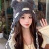 Cold Protection Warm Bear Ear Hat Thicken Winter Anti Cold Plush Hat  Women Accessories