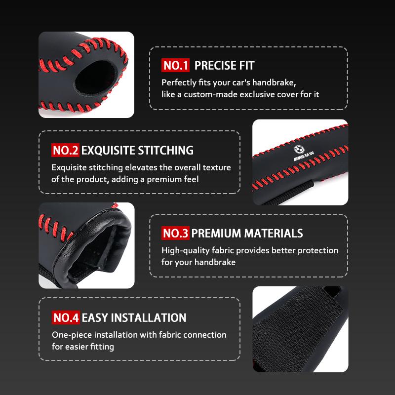 SCKS3 Car Handbrake Cover Hand Sewn Protective Gear Shift Lever Sleeve For BMW M F10 F20 F30 F40 F15 F25 F26 F31 F49 E62 E83 E84