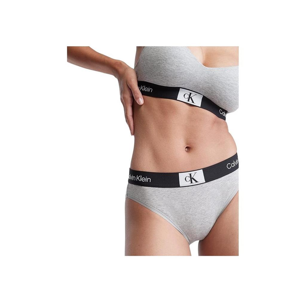 Calvin Klein 1996 Collection Small Square Letter Jacquard Comfortable Mid-Rise Underwear Women underwear Gray QF7222-050