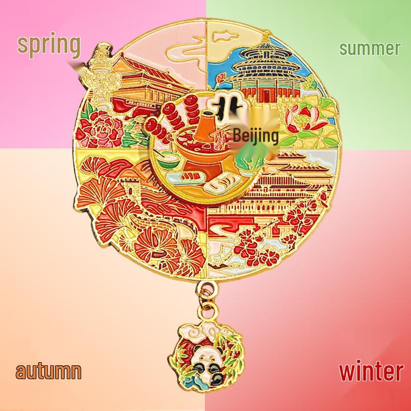 Beijing Scenic Metal Magnet: Temple of Heaven, Forbidden City, Tiananmen, Great Wall Cultural Souvenir