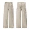 American Retro Trendy Brand Washed Logging Overalls Men's Trend Solid Color Loose Wide-leg Straight Casual Long Pants