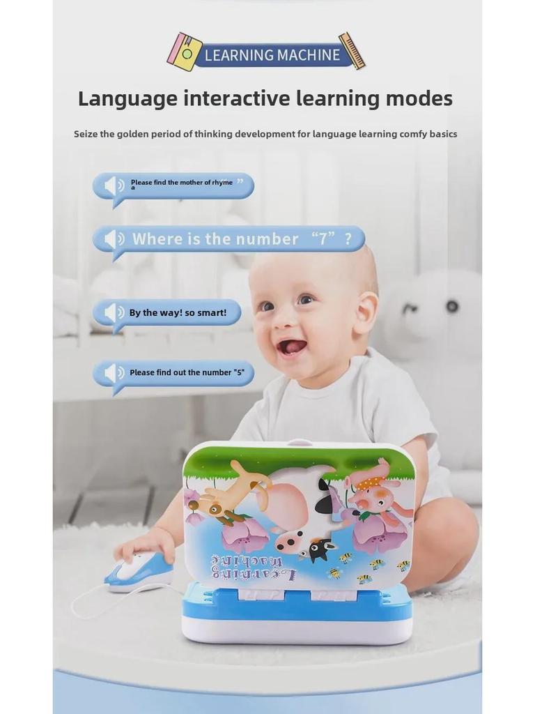 Edukacyjny Laptop Zabawka dla Dzieci - Puzzle Flip do Wczesnej Nauki i Gra Symulacyjna