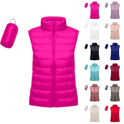 Women's Lightweight Down Jacket, Color, Down Vest With Pockets