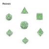 7 Pcs Green Silver Double Swords Metal Dice Solid Polyhedral Dice Set Suitable for Role-Playing RPG    Board Game