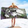 Lightweight Beach Towels Quick Dry, Husky Dog Soft Microfiber Sand Free Pool Bath Outdoor Travel Towel for Camping Swimming Yoga