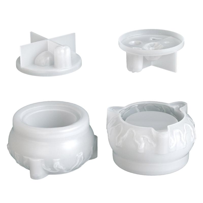 Silicone Skull Storage Jar Mold Suitable for Epoxy Resin Craft Halloween Organizers Storage Container with Hollow Design