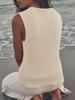 Women's Ribbed Knit Sweater Vest Sleeveless Scoop Neck Summer Casual Tank Top