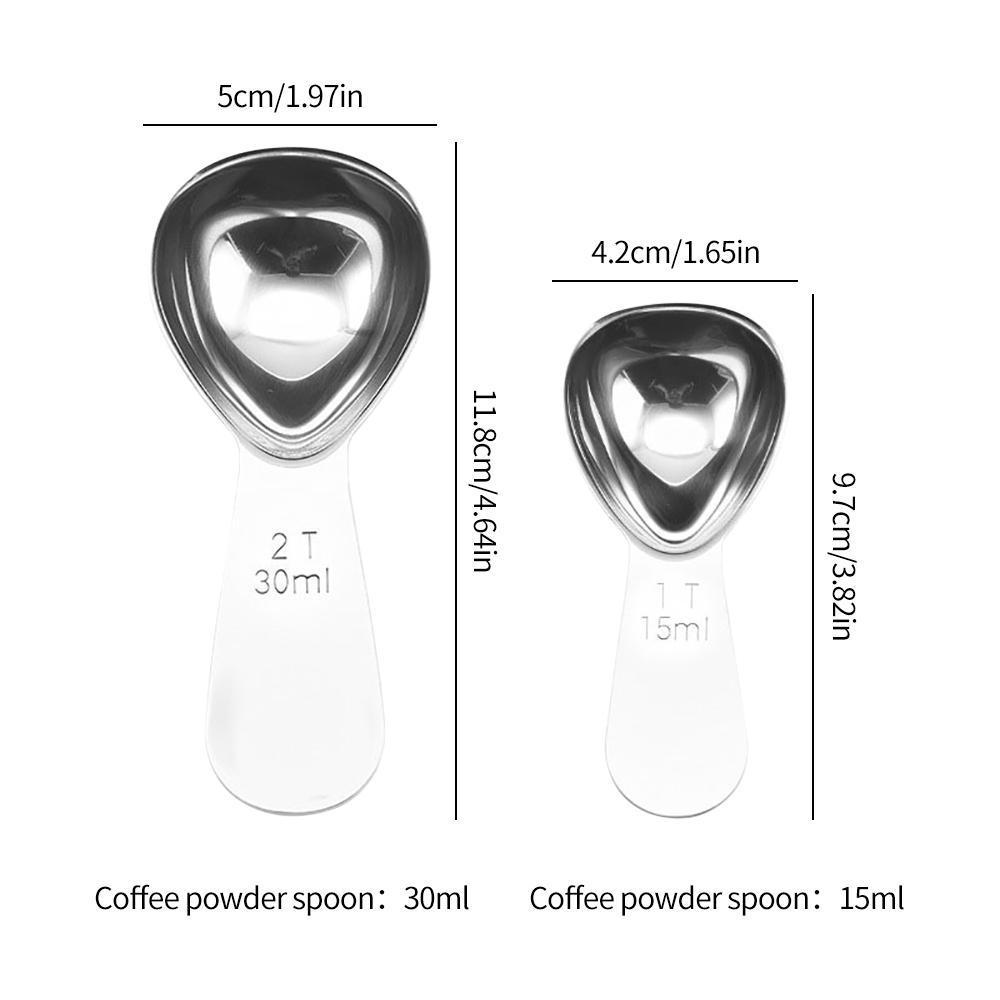 Stainless Steel Coffee Spoons Coffee Measuring Scoop for Ground 15ml/30ml Beans Tea Sugar Delicate Home Barista Accessories