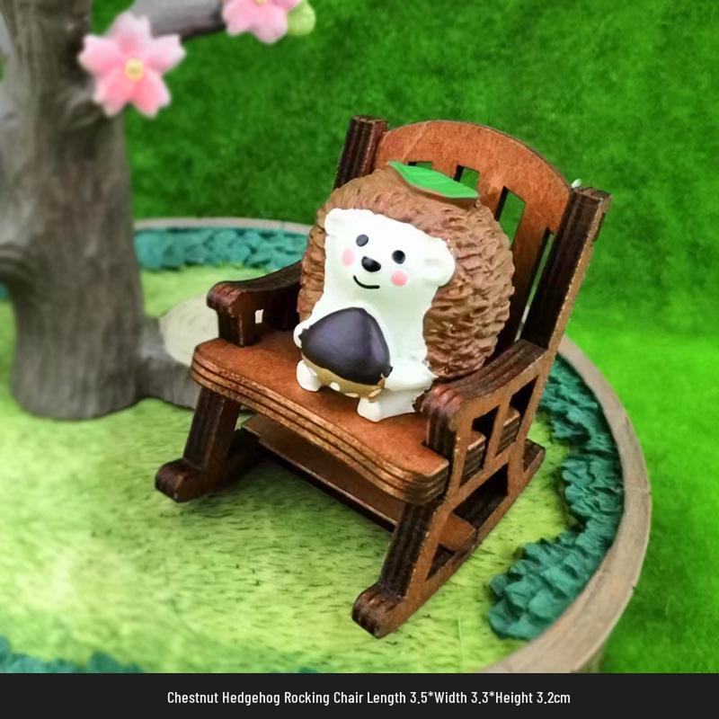 Handmade Cute Frog Rocking Chair Ornament - Healing Resin Craft for Desktop or Car Decor