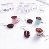 Pendientes de Gancho Colgantes Asimétricos Divertidos para Mujer con Taza de Grano de Café y Gota para Bebida